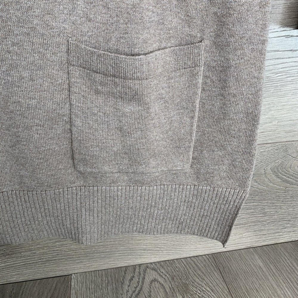 Eight Eight Eight Tunic Sweater Womans M Tan Brown Stripe Front Pockets LS - Picture 4 of 9